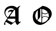 gothic text A and O