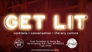 Flyer for Get Lit event. Thursday June 8th at Valley bar. 