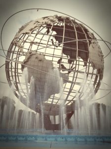 Photo of a globe and fountain
