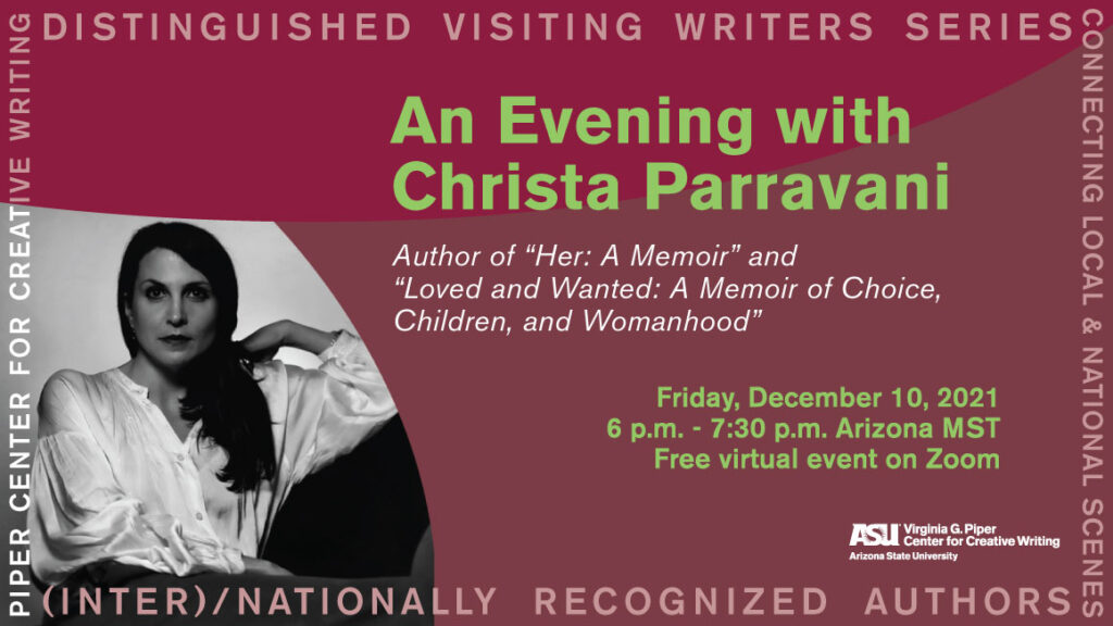 Flyer for Christa Parravani event