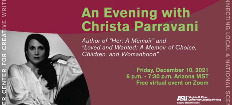 Flyer for Christa Parravani event