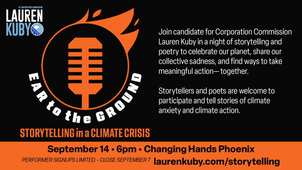 Storytelling in a Climate Crisis poster.